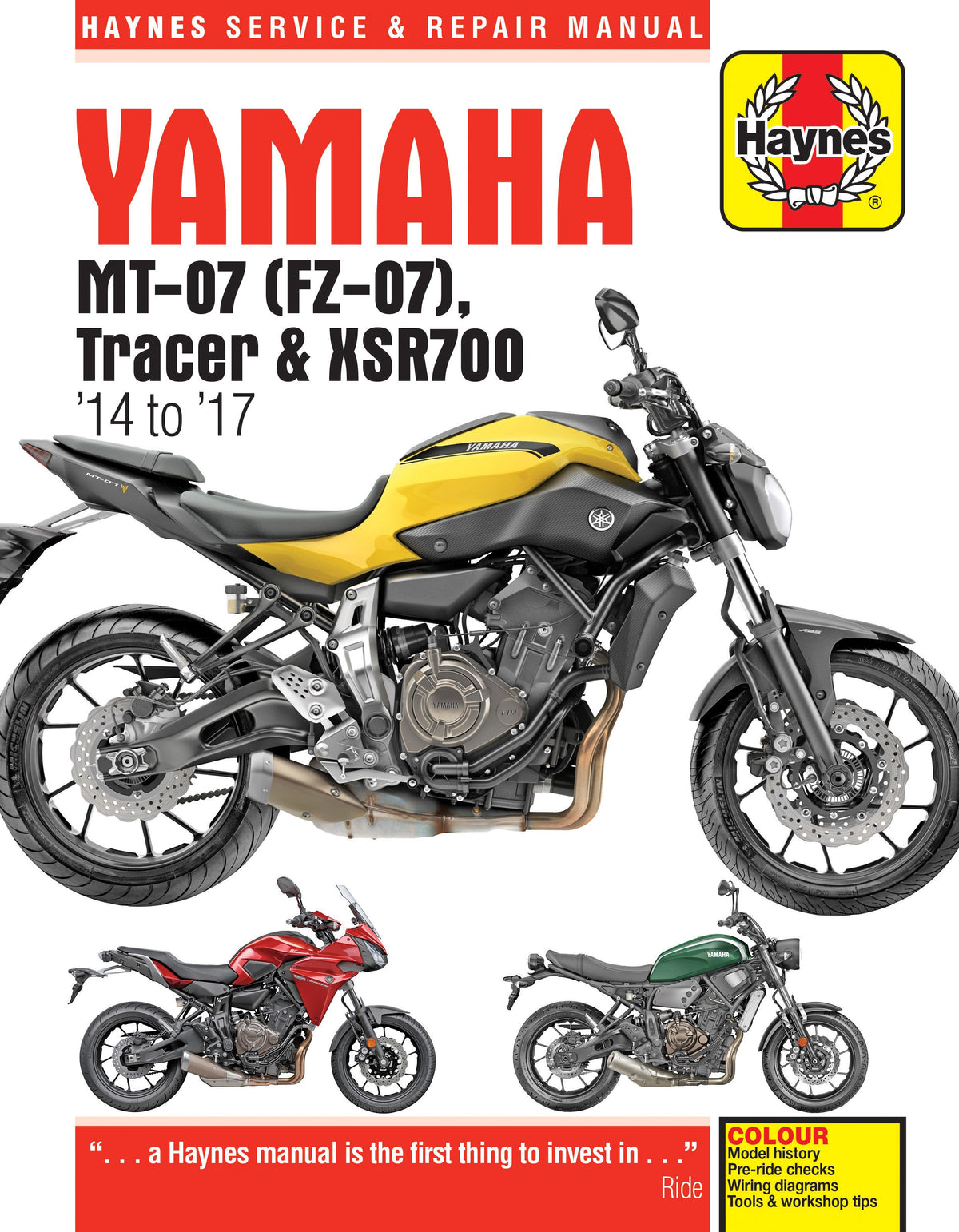 Yamaha Mt-07 (FZ-07) Tracer &amp; XSR700 2014 to 2017